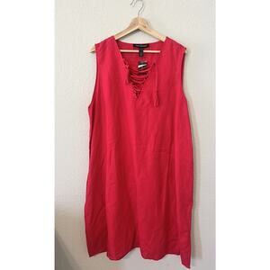 NWT Ashley Steward Linen Rayon Fuchsia Dress Size 16